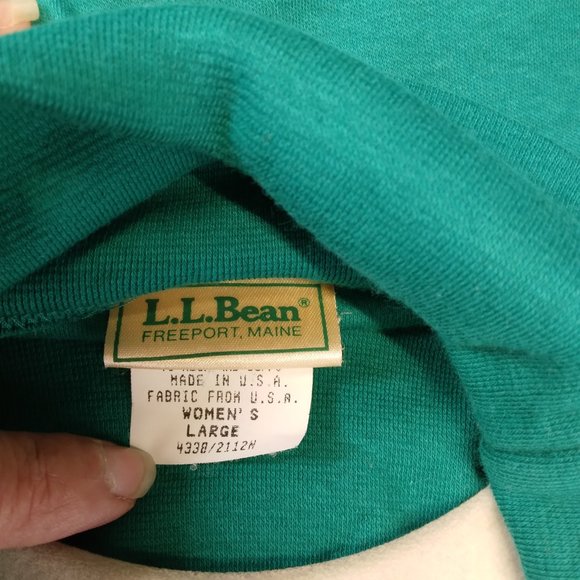 L.L. Bean Green Turtleneck Long Sleeves Top Shirt Size L - Picture 5 of 8